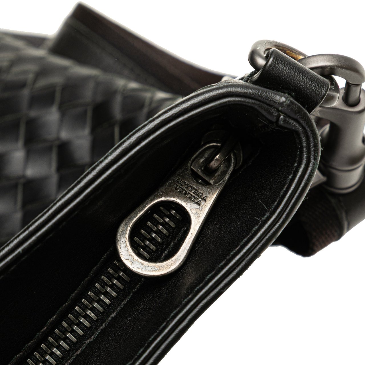 Bottega Veneta Nappa Intrecciato VN Crossbody Zwart