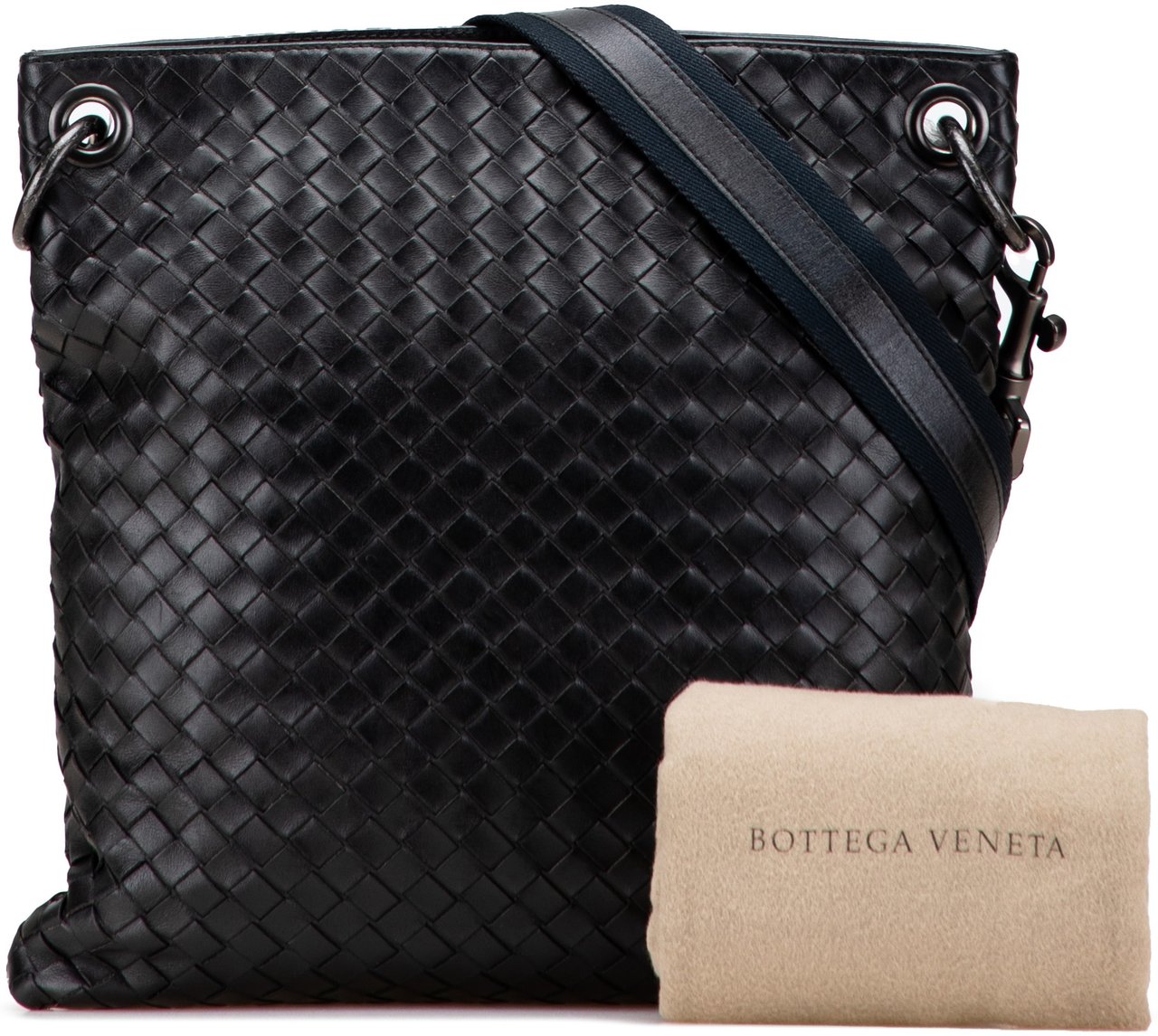 Bottega Veneta Nappa Intrecciato Crossbody Zwart