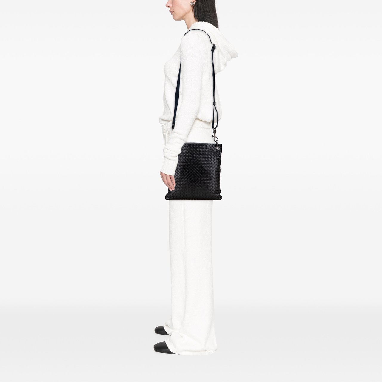 Bottega Veneta Nappa Intrecciato Crossbody Zwart