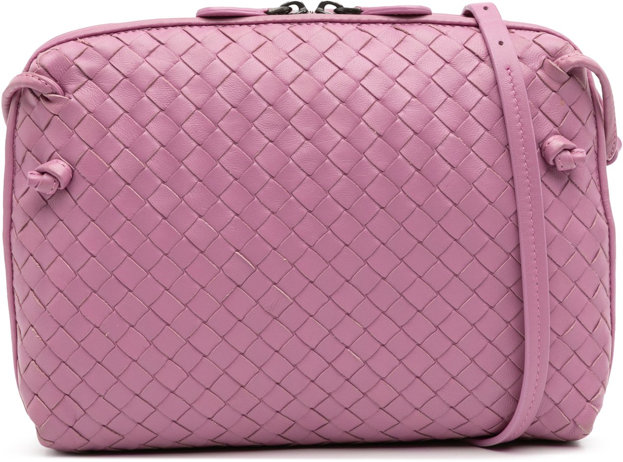 Bottega Veneta Nappa Intrecciato Nodini Crossbody Roze
