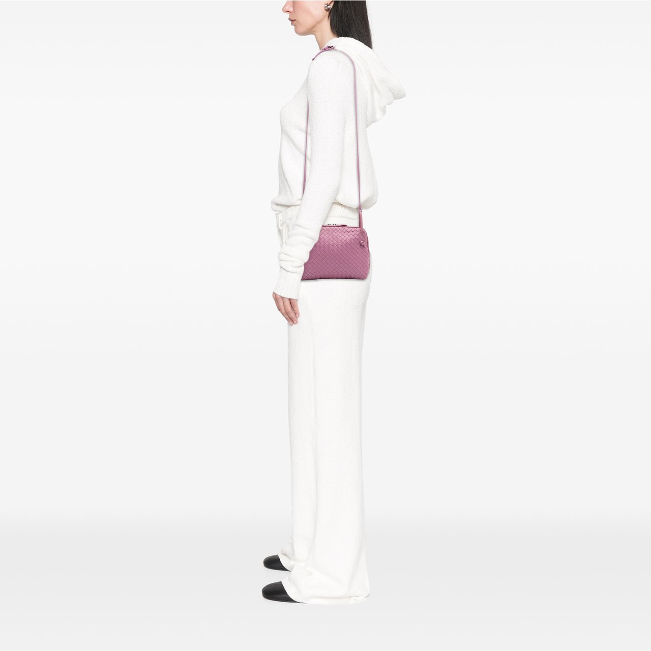 Bottega Veneta Nappa Intrecciato Nodini Crossbody Roze