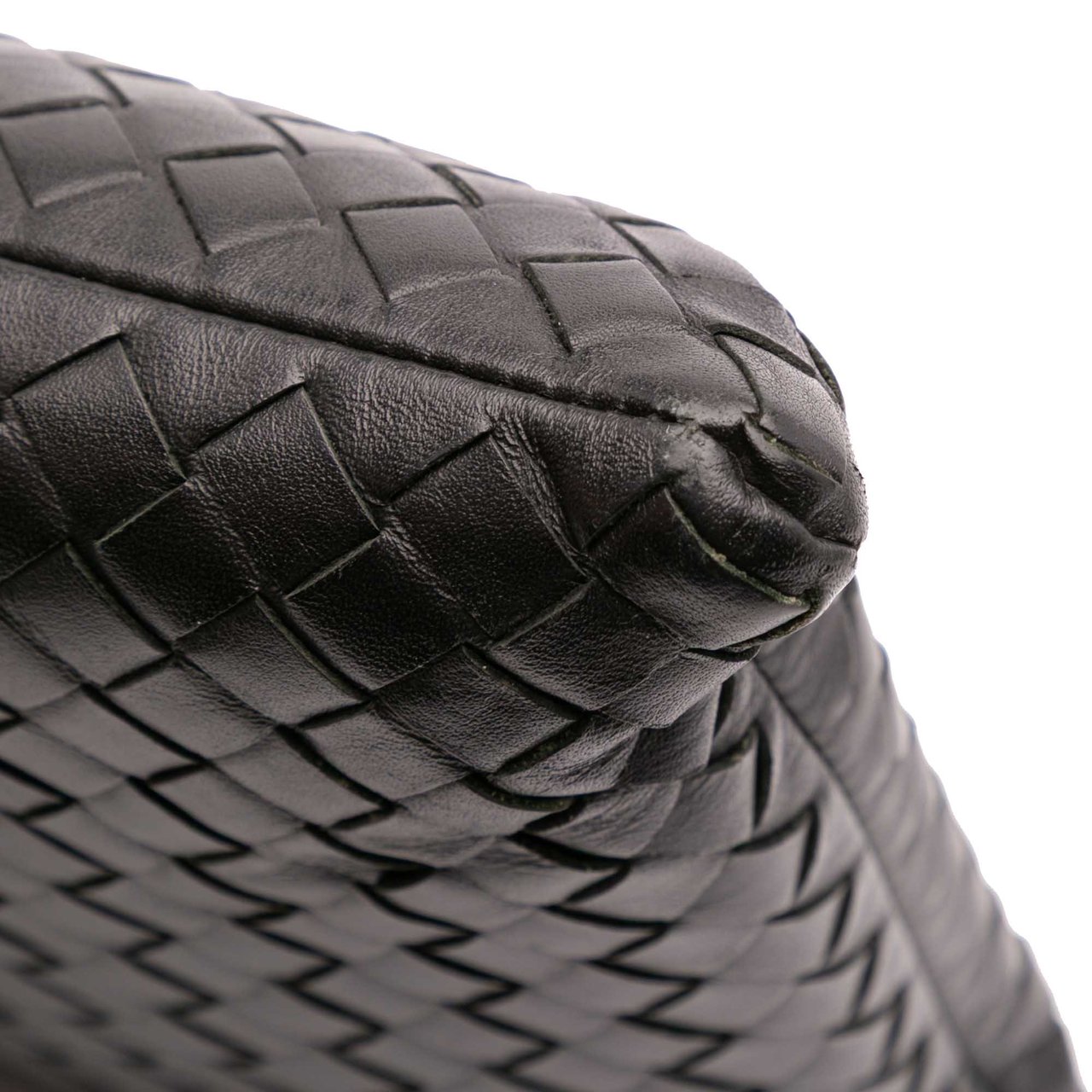 Bottega Veneta Leather Intrecciato Clutch Zwart