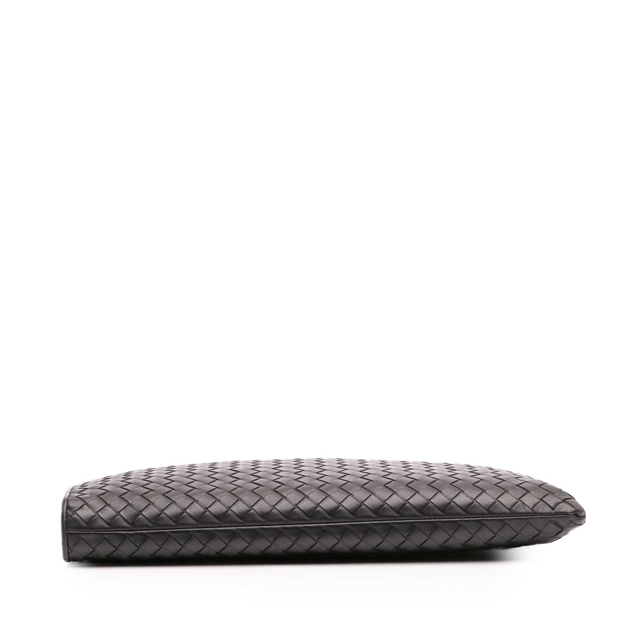 Bottega Veneta Leather Intrecciato Clutch Zwart