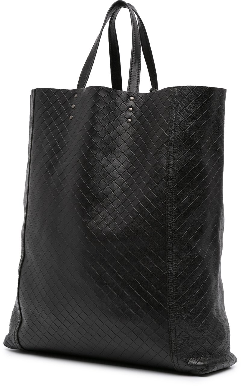 Bottega Veneta Leather Intrecciomirage Tote Zwart