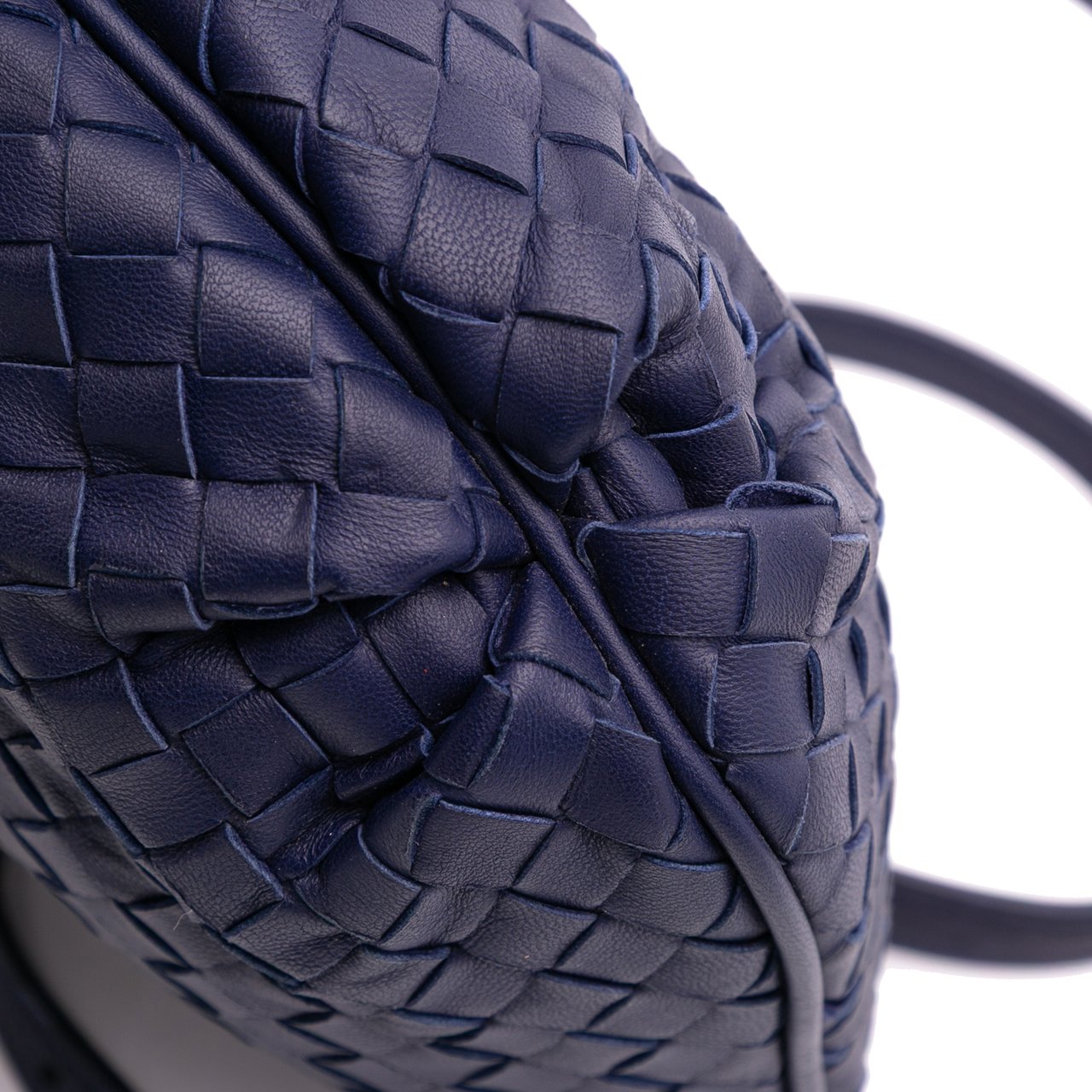 Bottega Veneta Nappa Intrecciato Crossbody Blauw