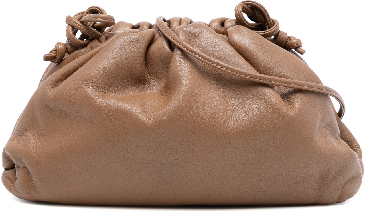 Bottega Veneta Lambskin The Mini Pouch Crossbody Bruin