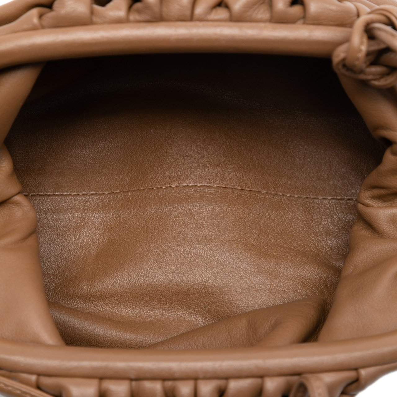 Bottega Veneta Lambskin The Mini Pouch Crossbody Bruin