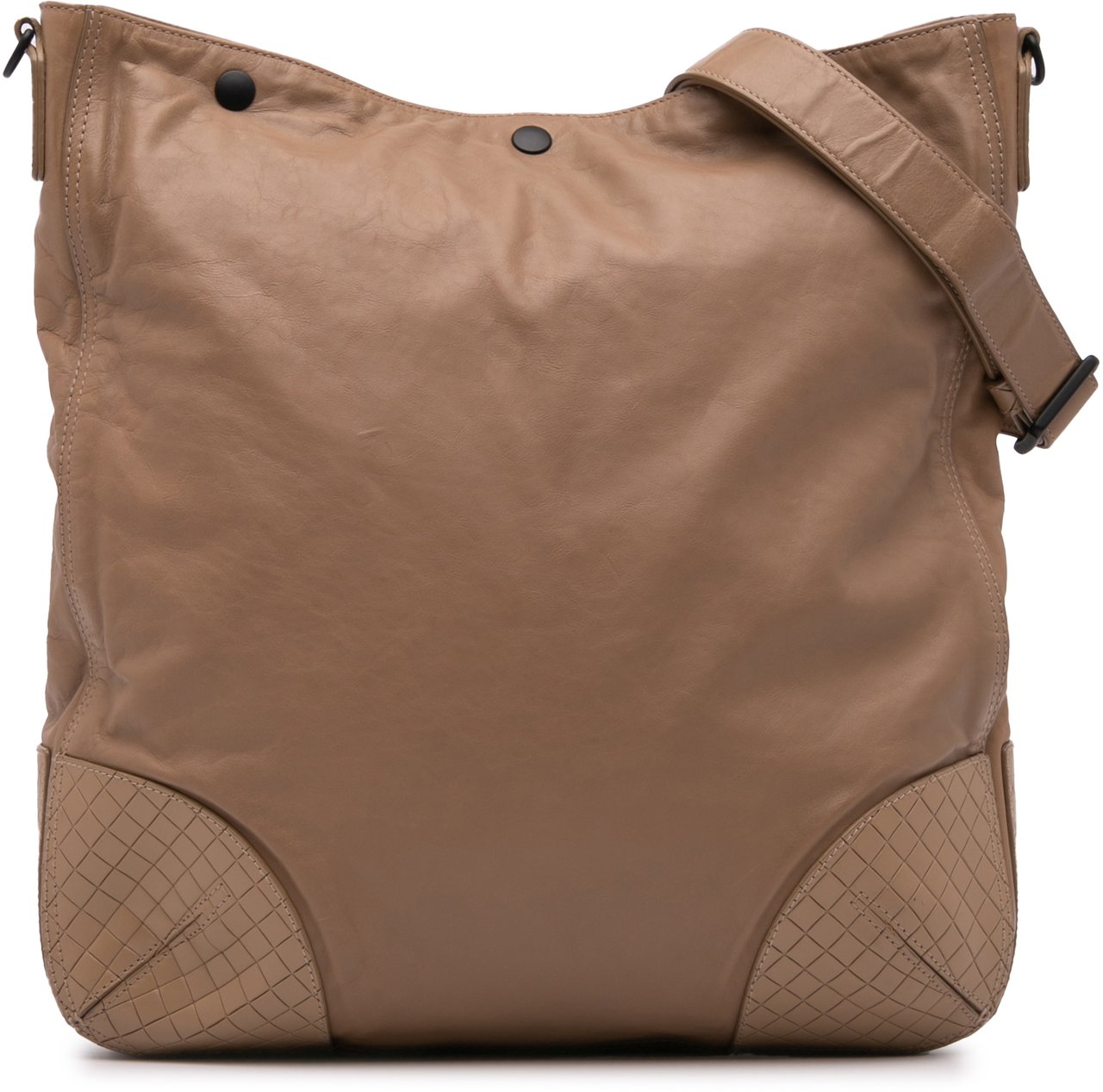 Bottega Veneta Intrecciomirage Trimmed Leather Crossbody Bruin
