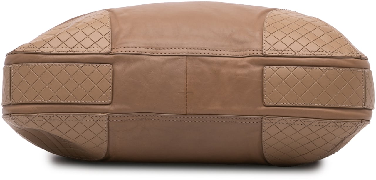 Bottega Veneta Intrecciomirage Trimmed Leather Crossbody Bruin