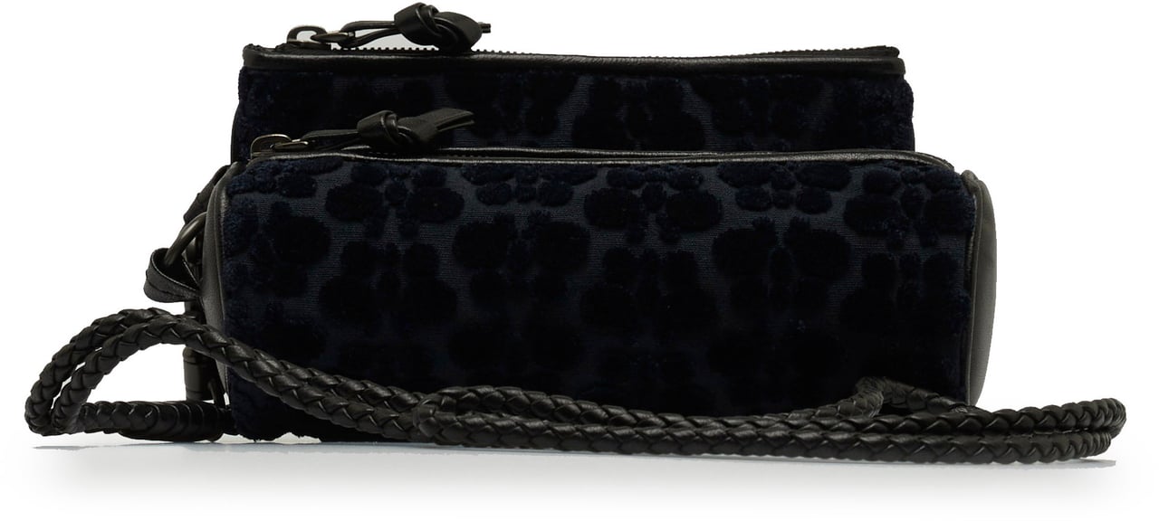 Bottega Veneta Multi-Pouch Butterfly Velvet Crossbody Blauw