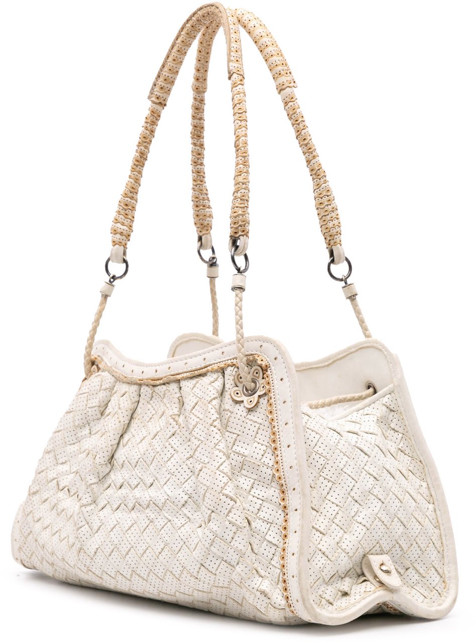 Bottega Veneta Woven Perforated Leather Shoulder Bag Wit