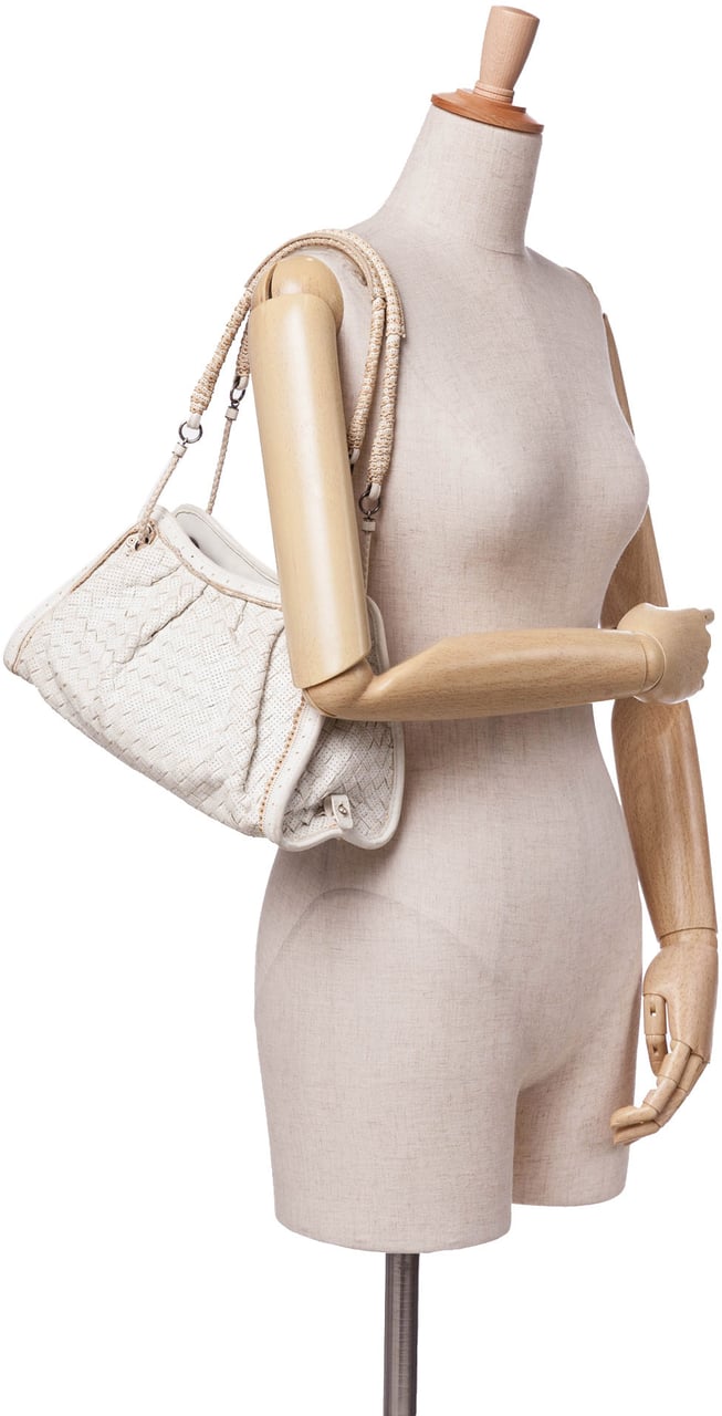 Bottega Veneta Woven Perforated Leather Shoulder Bag Wit