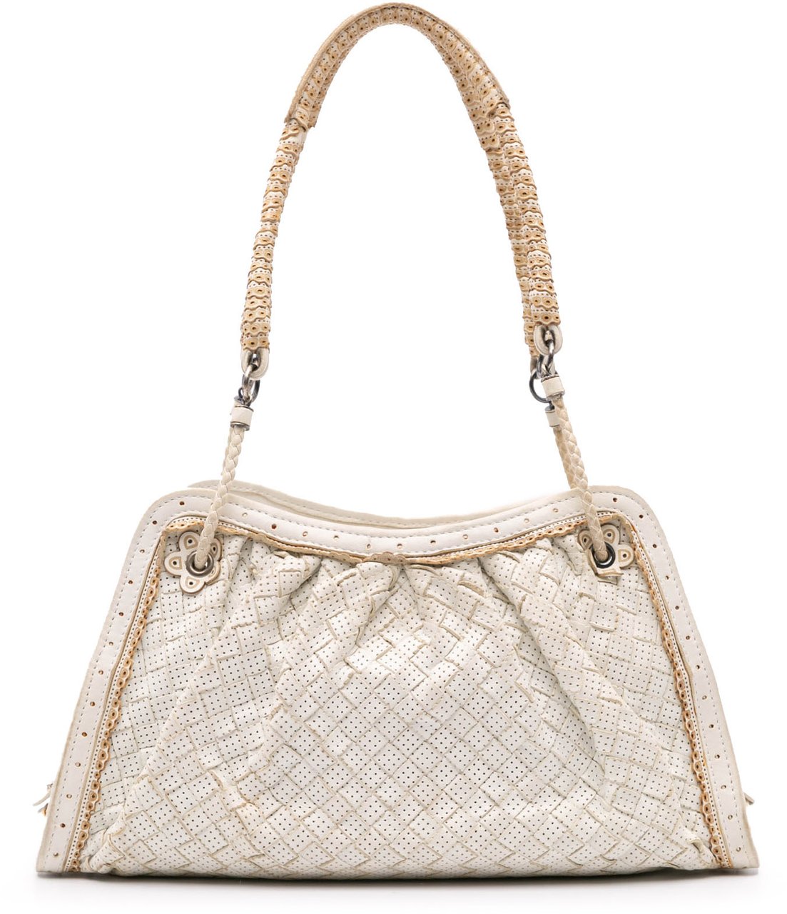 Bottega Veneta Woven Perforated Leather Shoulder Bag Wit