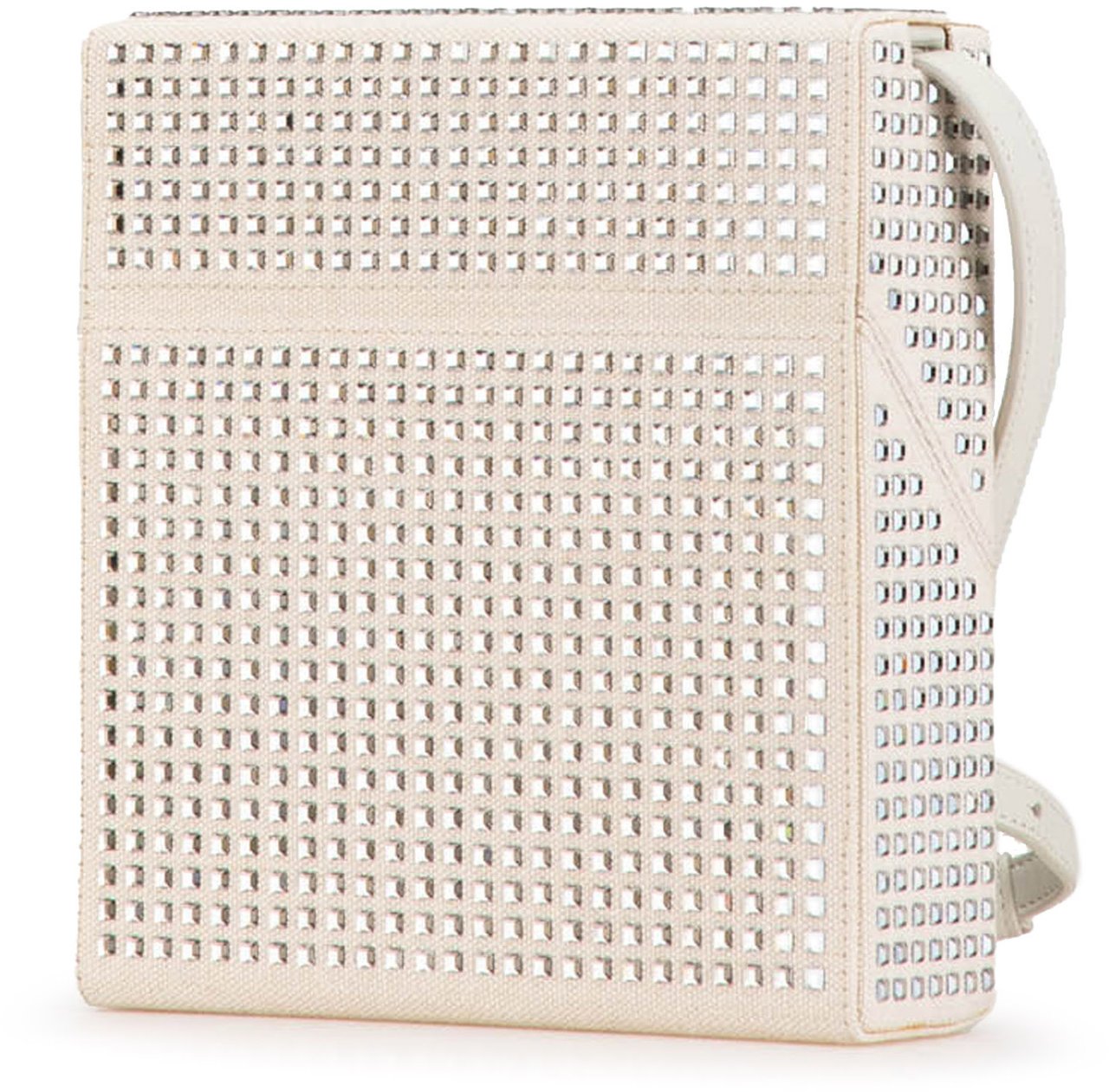 Bottega Veneta Crystal Embellished Canvas Daisey Crossbody Bruin