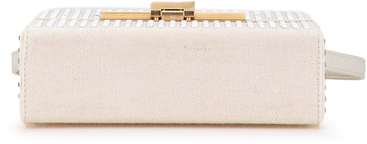 Bottega Veneta Crystal Embellished Canvas Daisey Crossbody Bruin