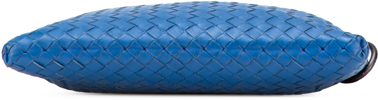 Bottega Veneta Leather Intrecciato Crossbody Blauw