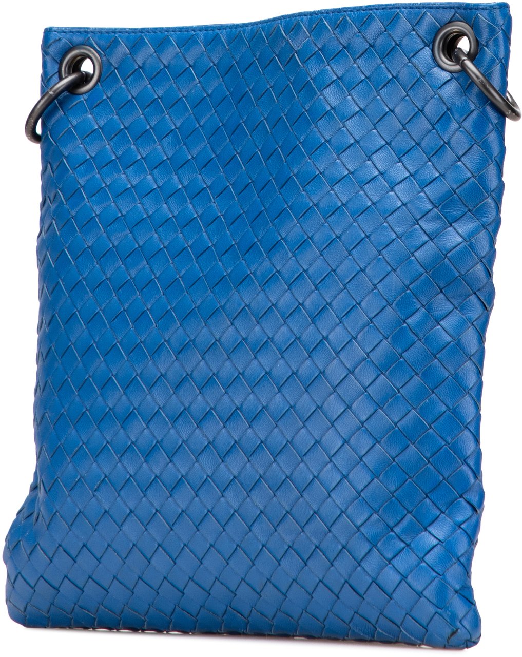 Bottega Veneta Leather Intrecciato Crossbody Blauw