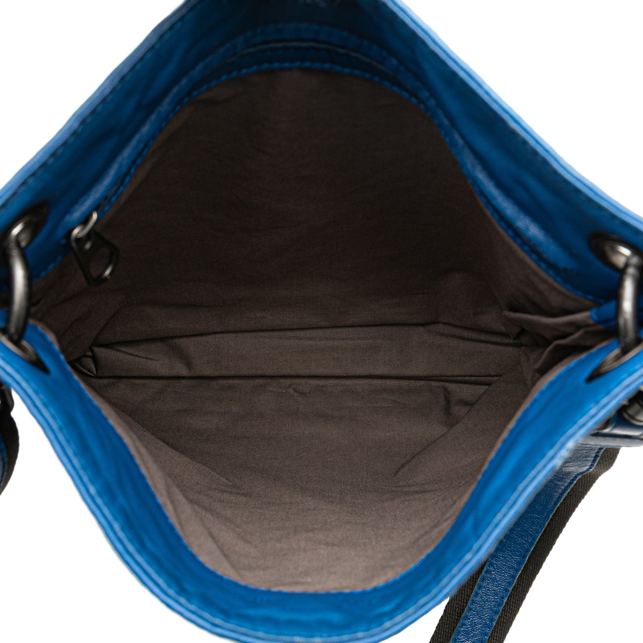 Bottega Veneta Leather Intrecciato Crossbody Blauw