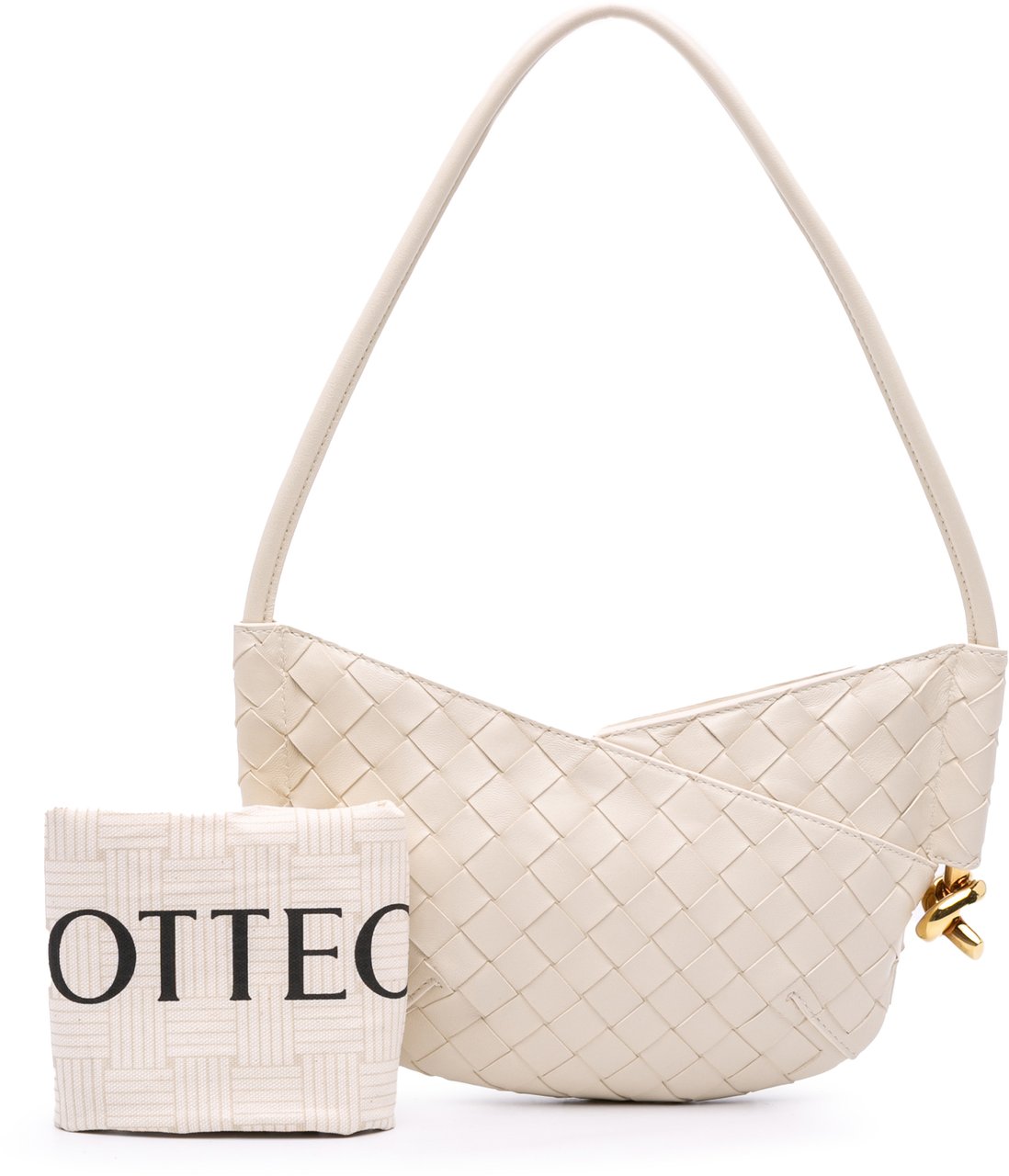 Bottega Veneta Baby Lambskin Intrecciato Solstice Shoulder Bag Wit