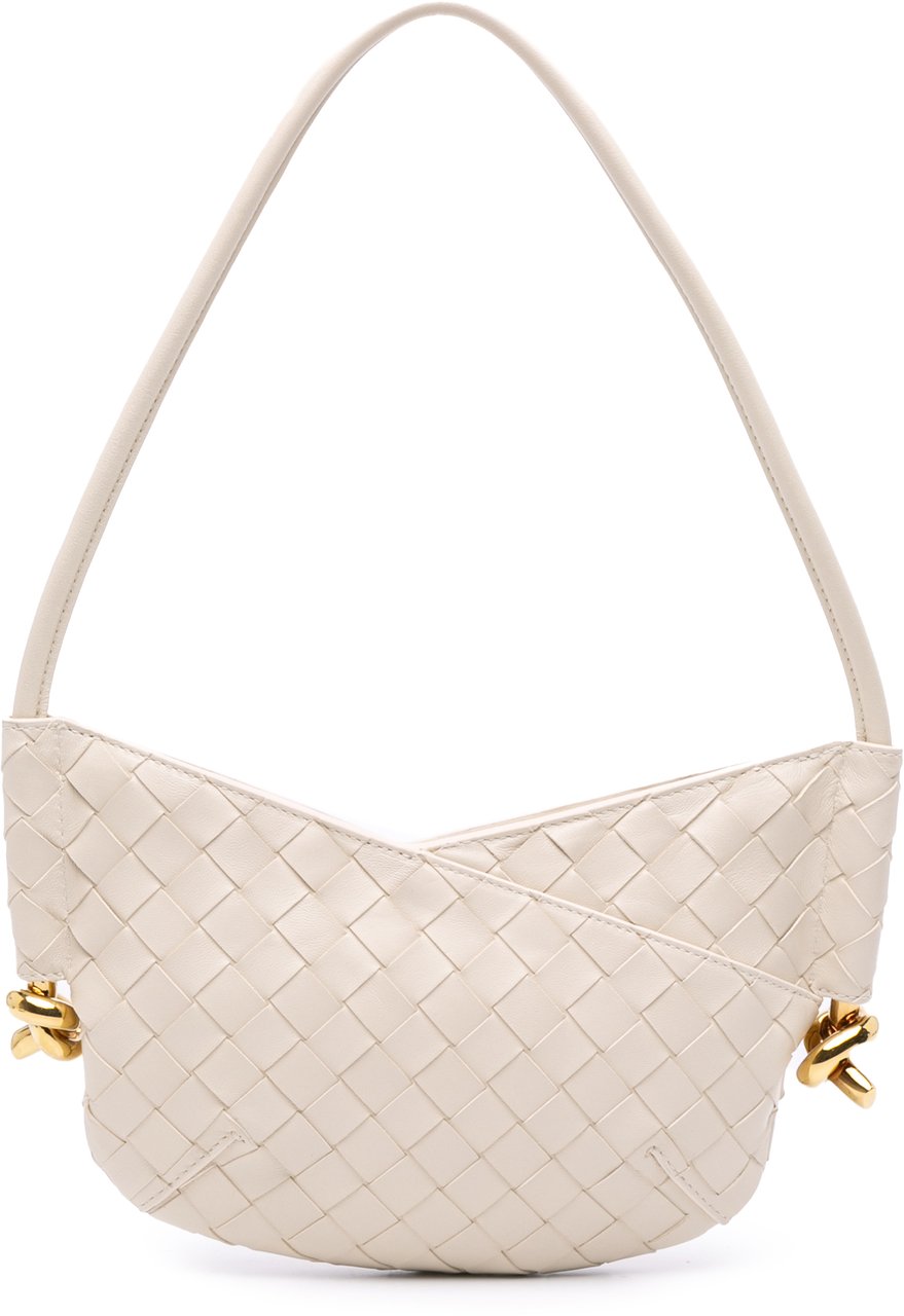 Bottega Veneta Baby Lambskin Intrecciato Solstice Shoulder Bag Wit