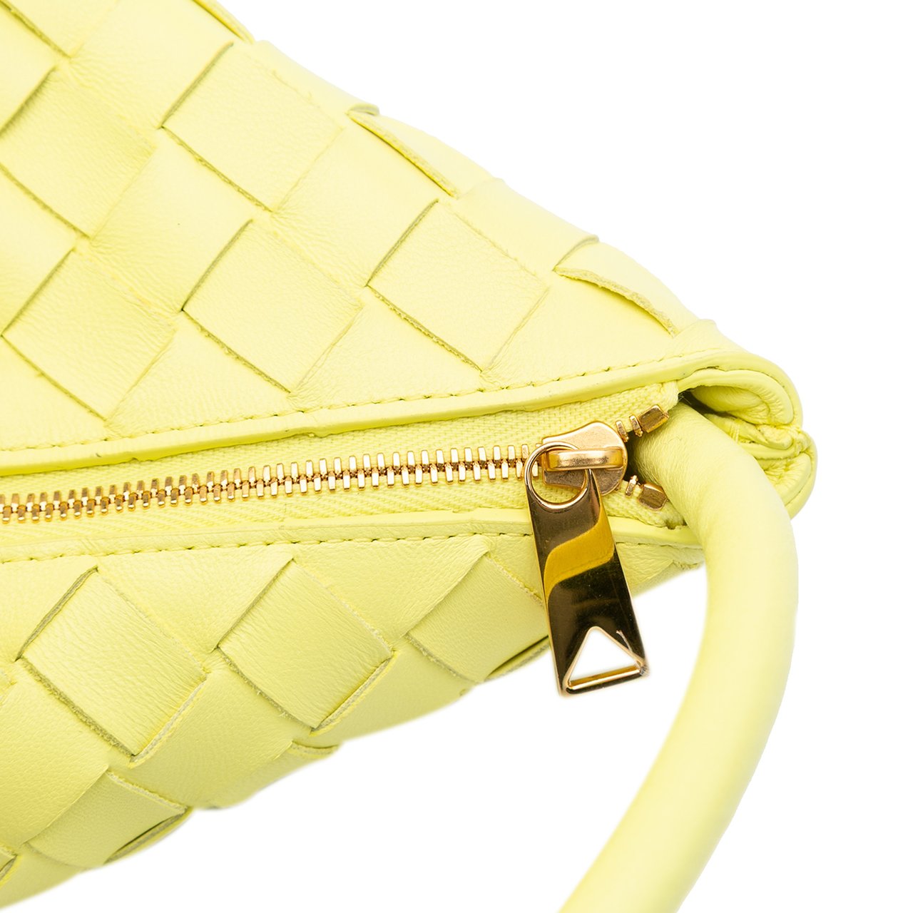 Bottega Veneta Medium Lambskin Intrecciato Turn Pouch Geel