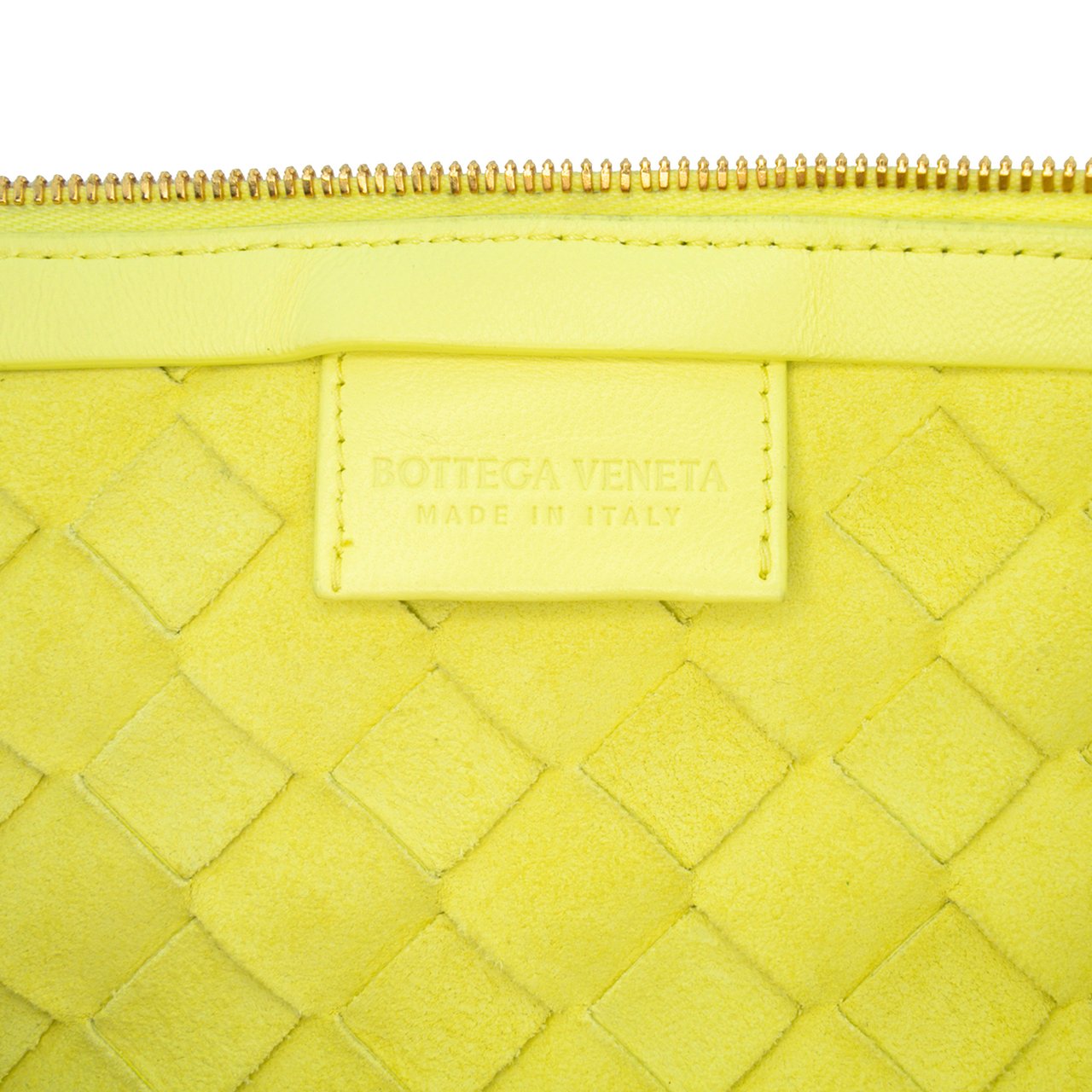 Bottega Veneta Medium Lambskin Intrecciato Turn Pouch Geel