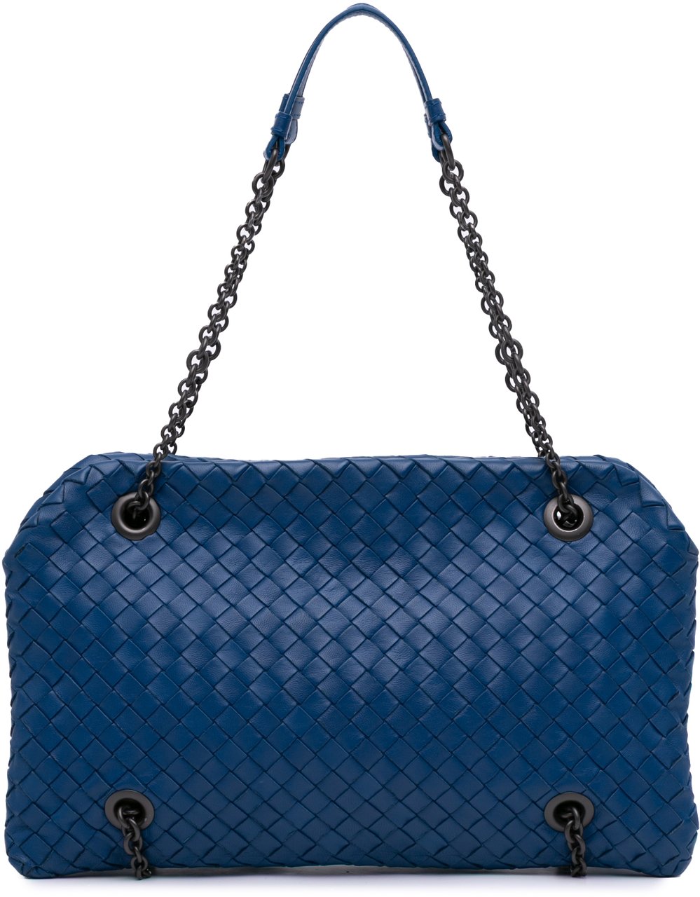Bottega Veneta Nappa Intrecciato Duo Shoulder Bag Blauw