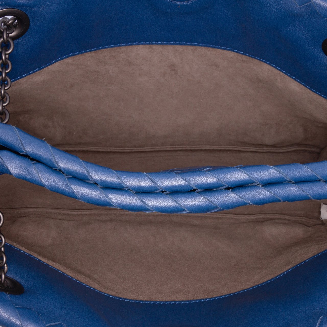Bottega Veneta Nappa Intrecciato Duo Shoulder Bag Blauw