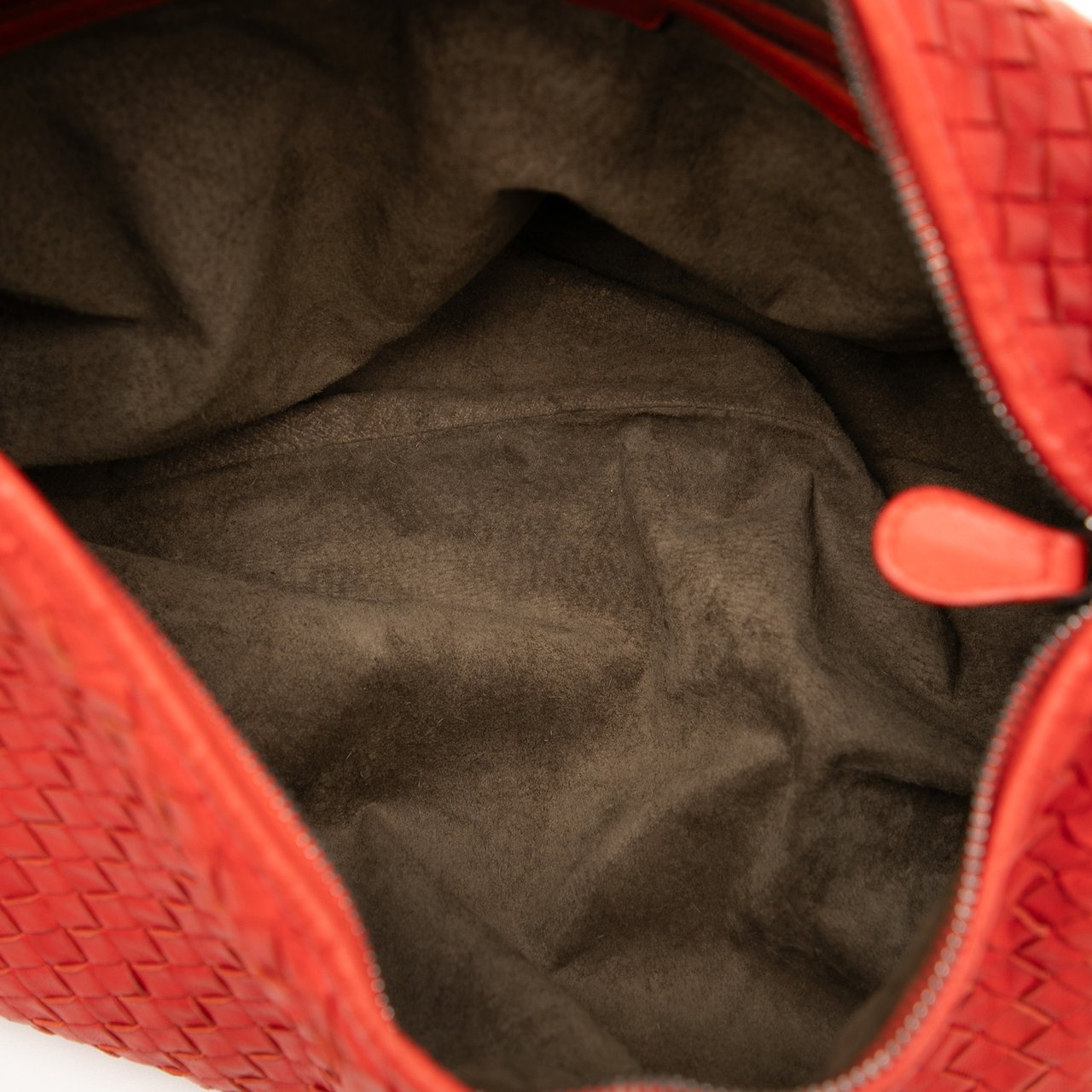 Bottega Veneta Large Nappa Intrecciato Belly Hobo Rood