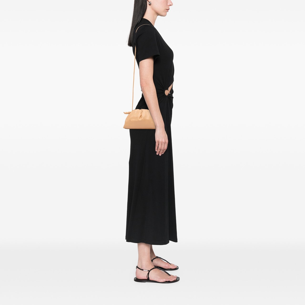 Bottega Veneta Lambskin The Mini Pouch Crossbody Bruin
