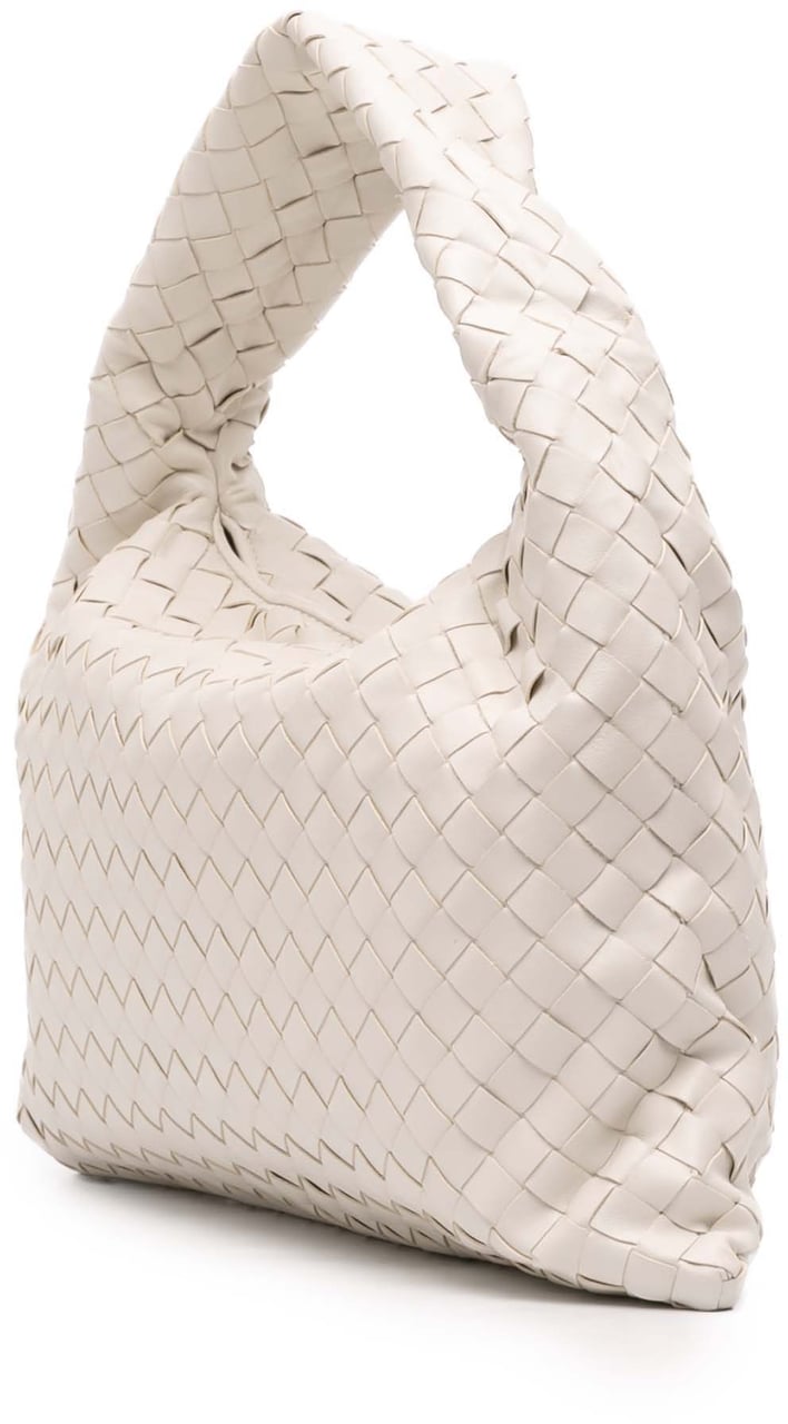 Bottega Veneta Small Calfskin Intrecciato Hop Hobo Wit