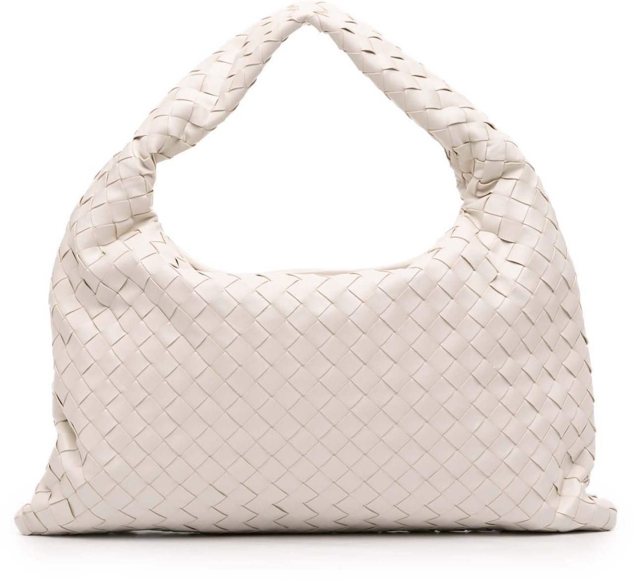 Bottega Veneta Small Calfskin Intrecciato Hop Hobo Wit