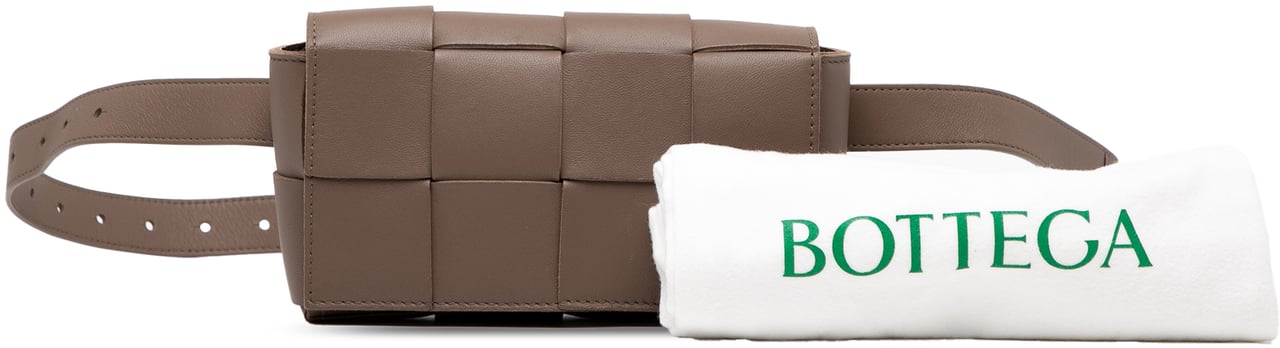 Bottega Veneta Mini Nappa Intrecciato Cassette Belt Bag Bruin
