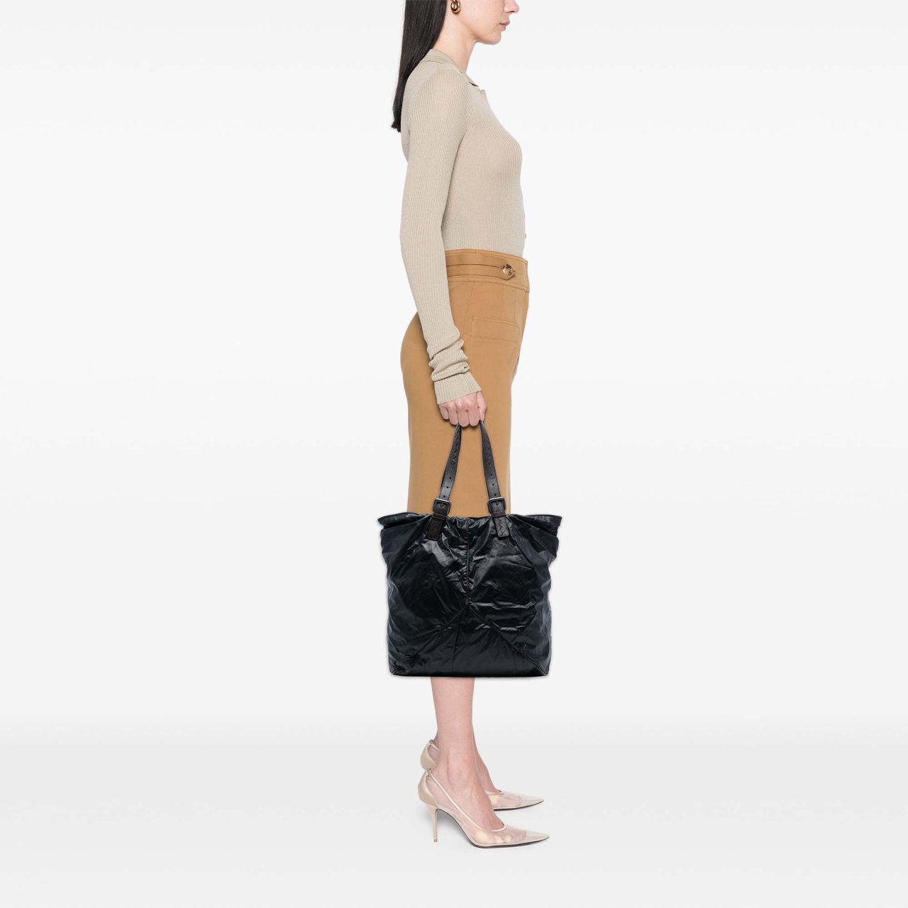 Bottega Veneta Nylon Spinnaker Tote Zwart