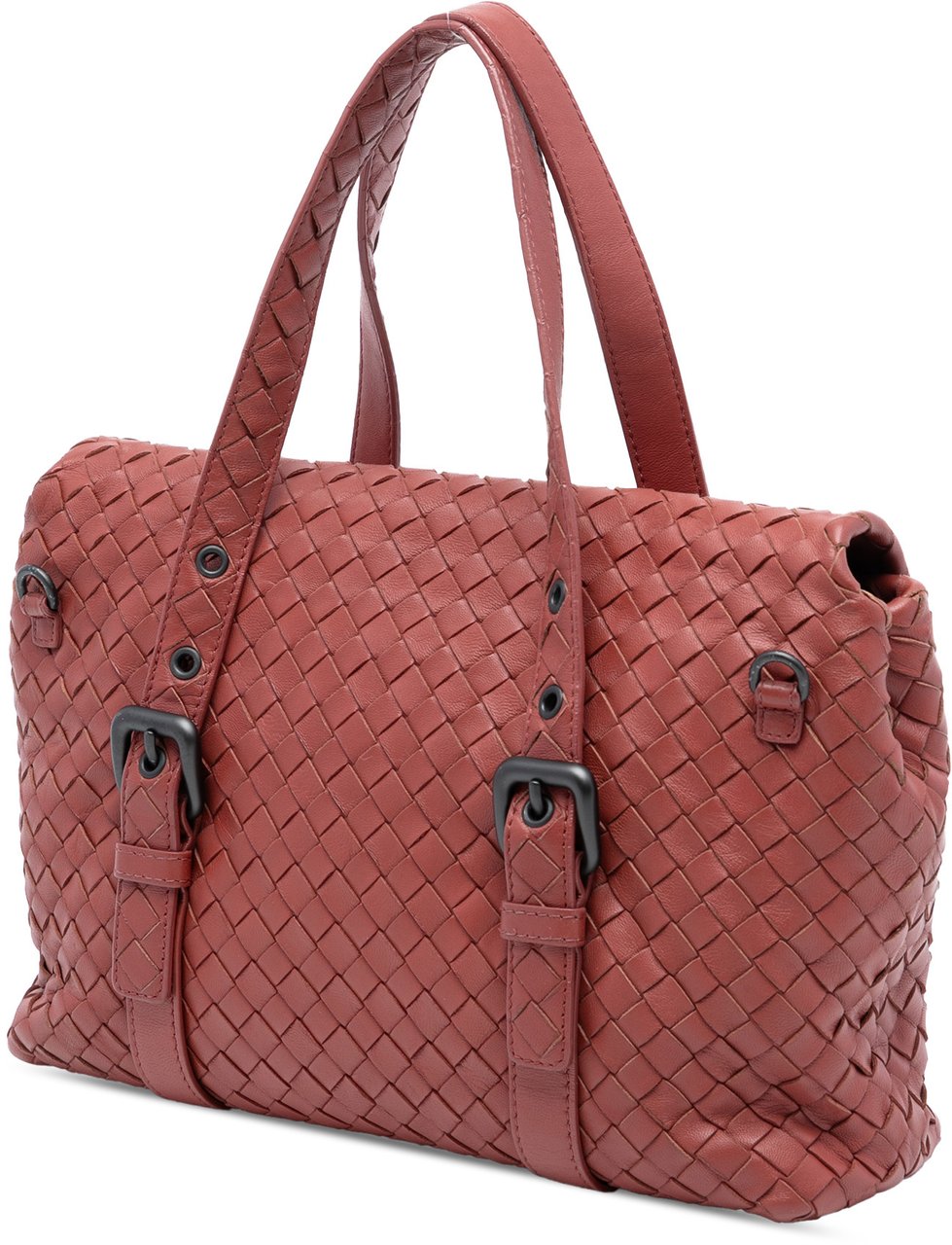 Bottega Veneta Nappa Intrecciato Flap Satchel Oranje