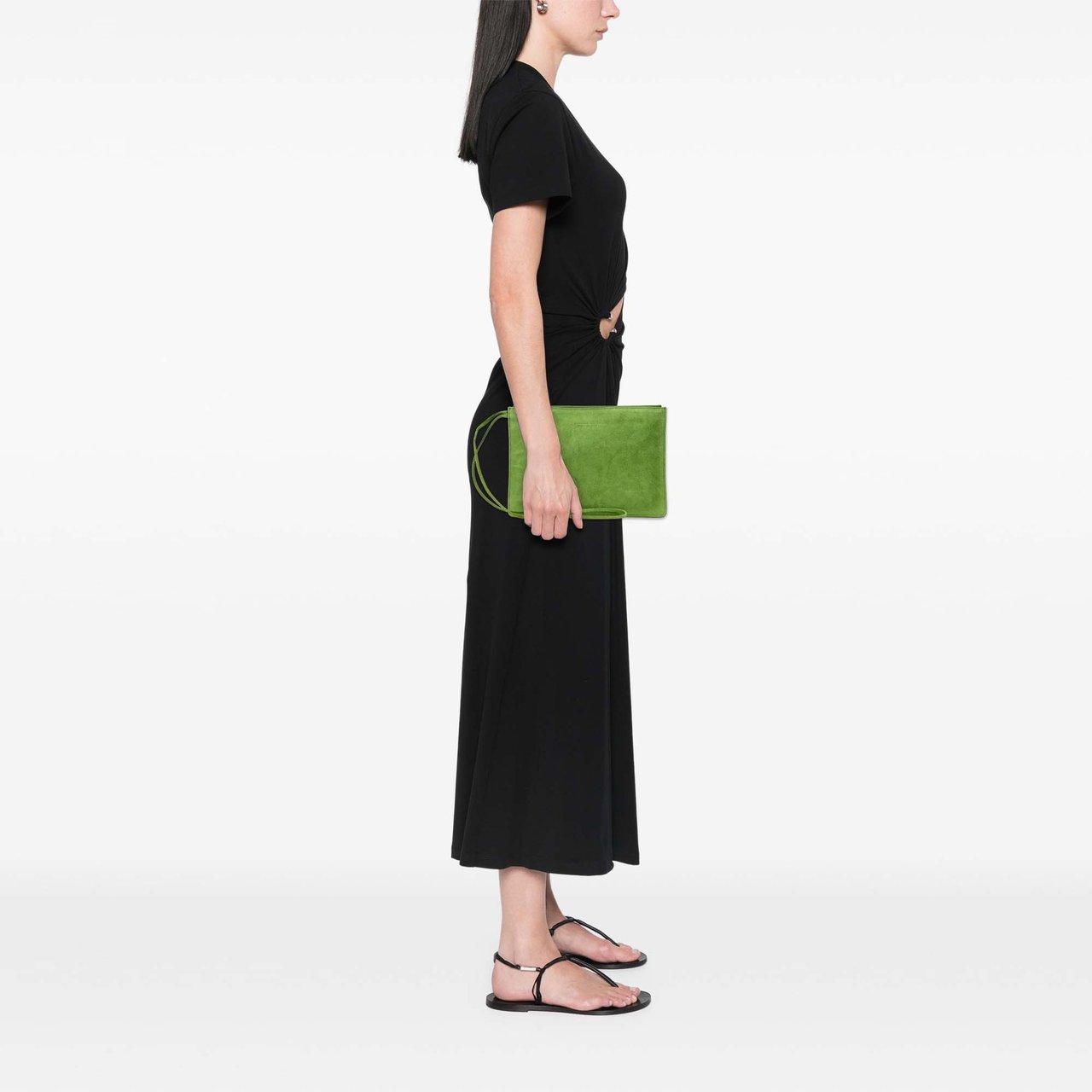 Bottega Veneta Suede Clutch Groen