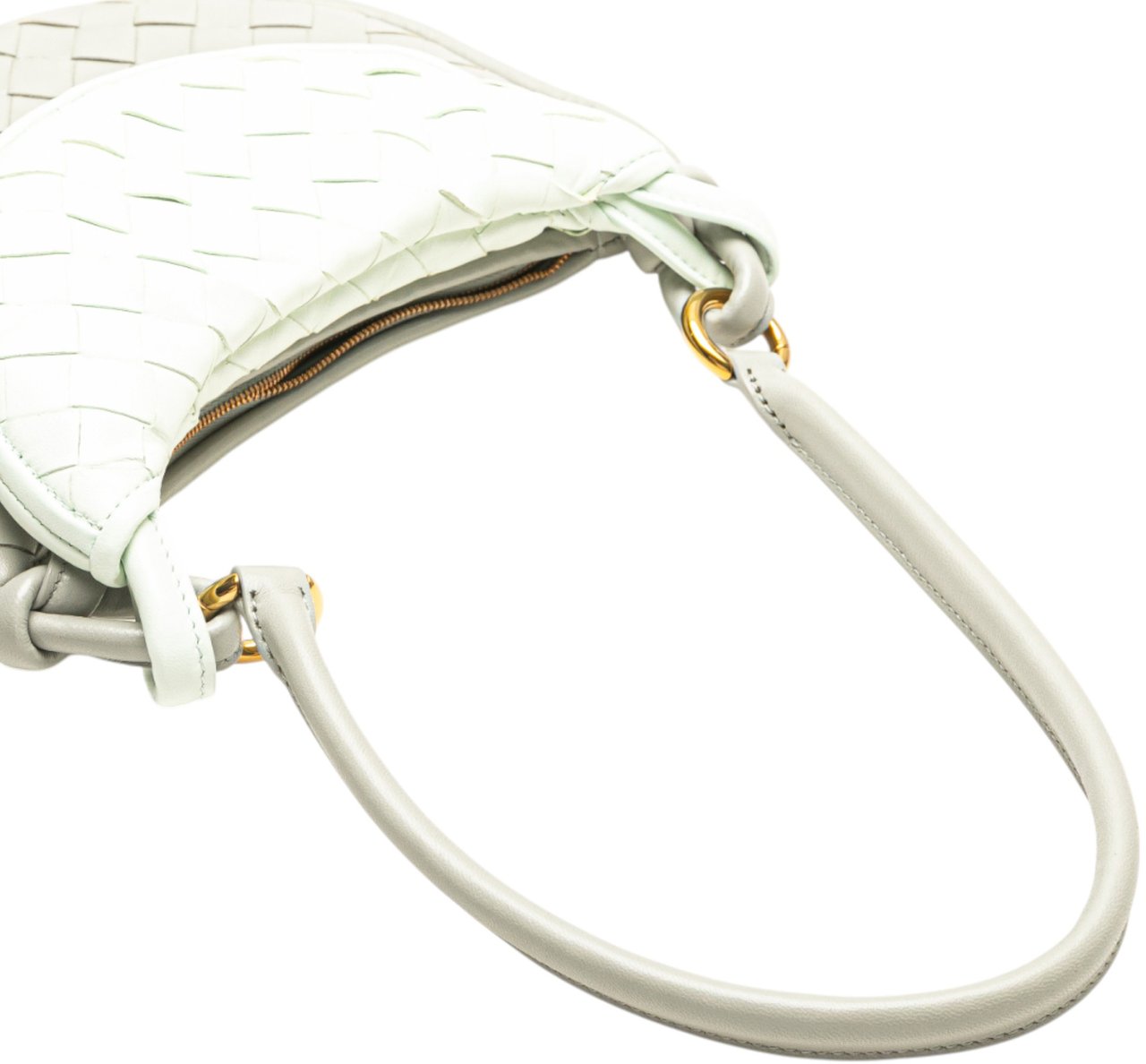 Bottega Veneta Small Bicolor Lambskin Intrecciato Gemelli Bag Grijs