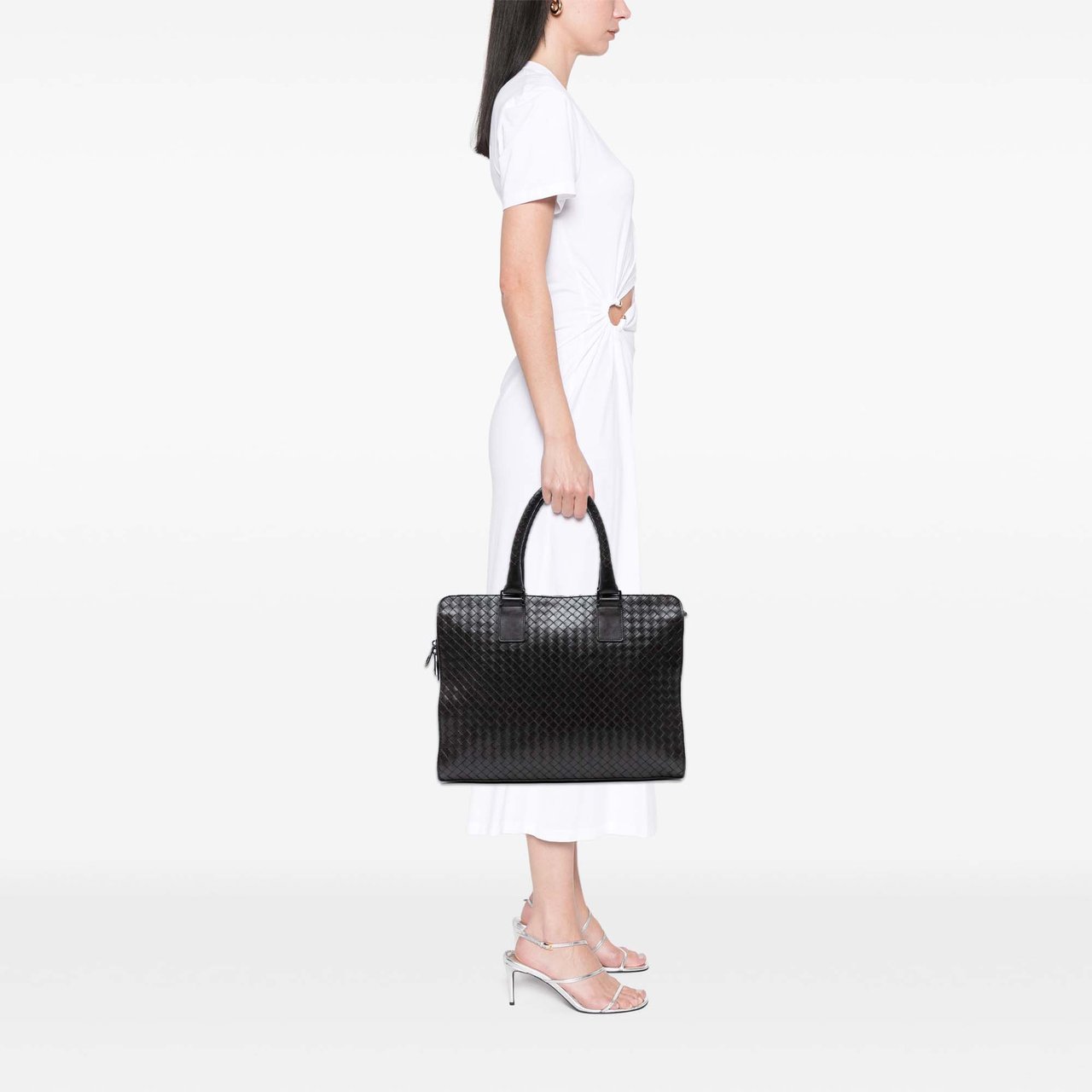 Bottega Veneta Nappa Intrecciato Business Bag Zwart