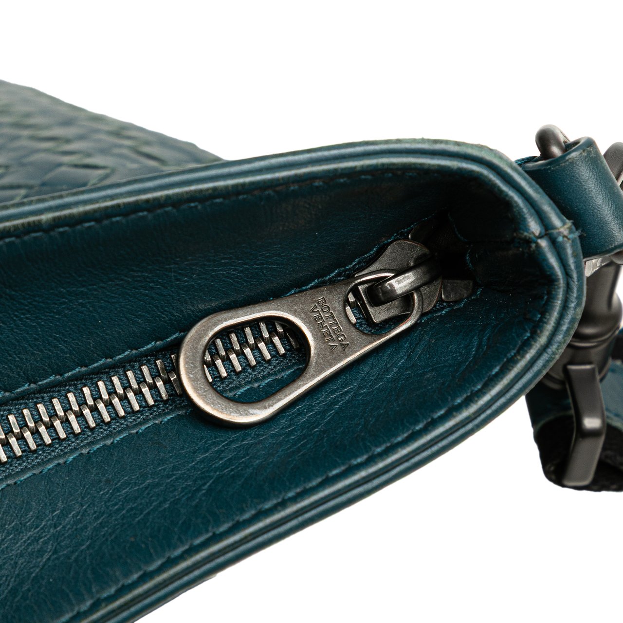 Bottega Veneta Nappa Intrecciato VN Crossbody Blauw