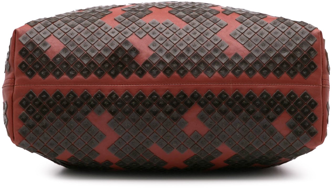 Bottega Veneta Vitello Mosaico Laque Tote Rood