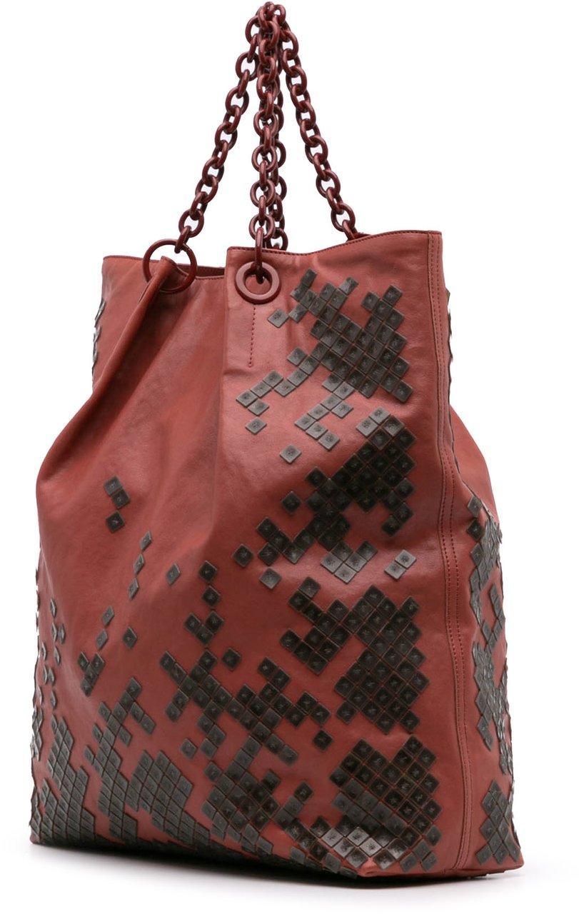 Bottega Veneta Vitello Mosaico Laque Tote Rood