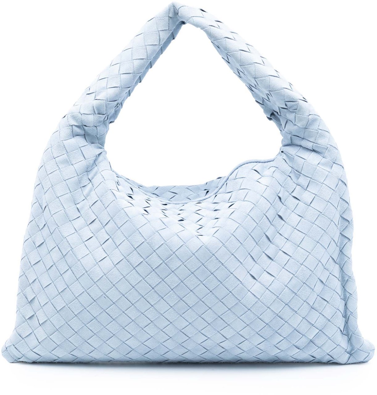 Bottega Veneta Small Suede Intrecciato Hop Hobo Blauw