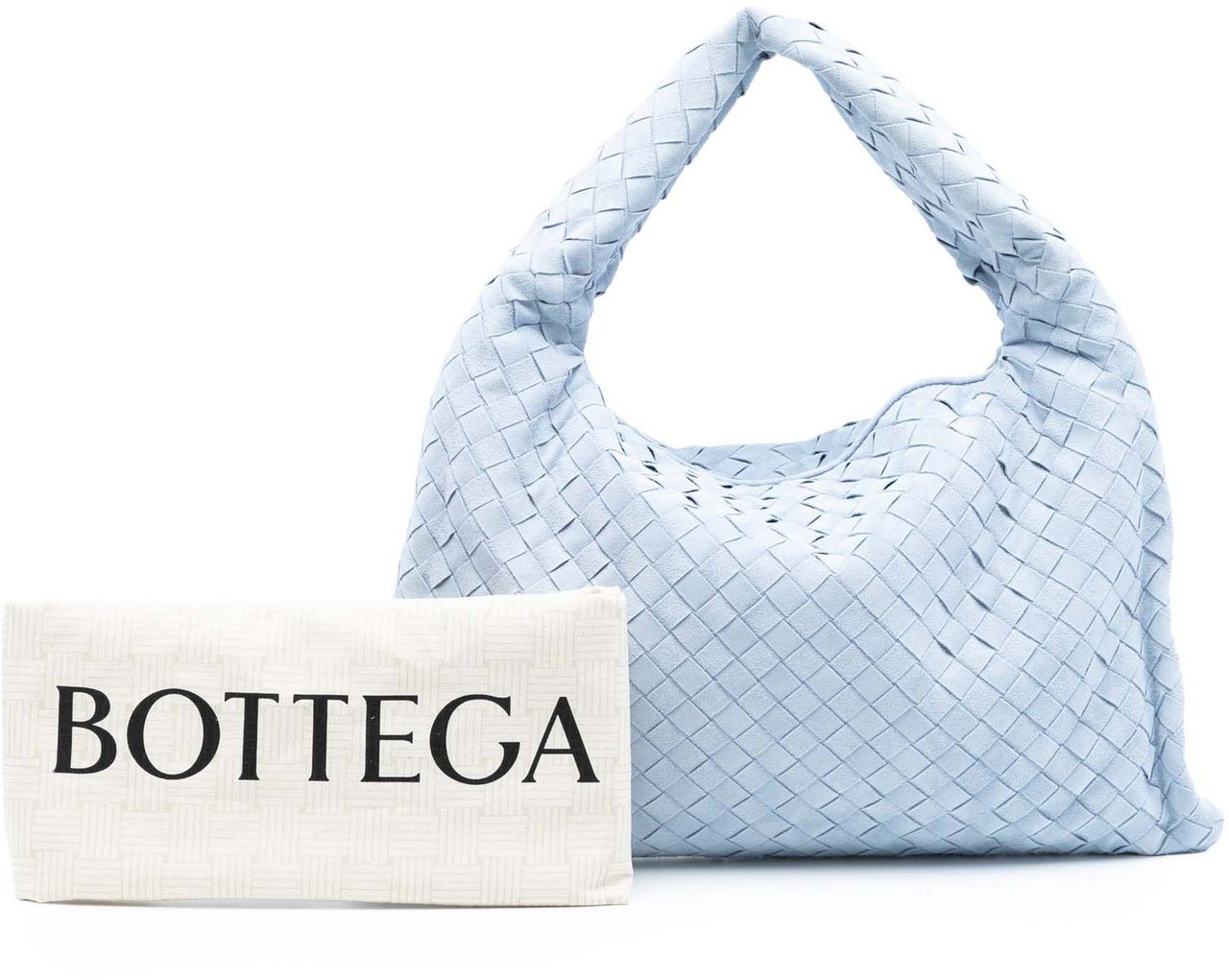 Bottega Veneta Small Suede Intrecciato Hop Hobo Blauw