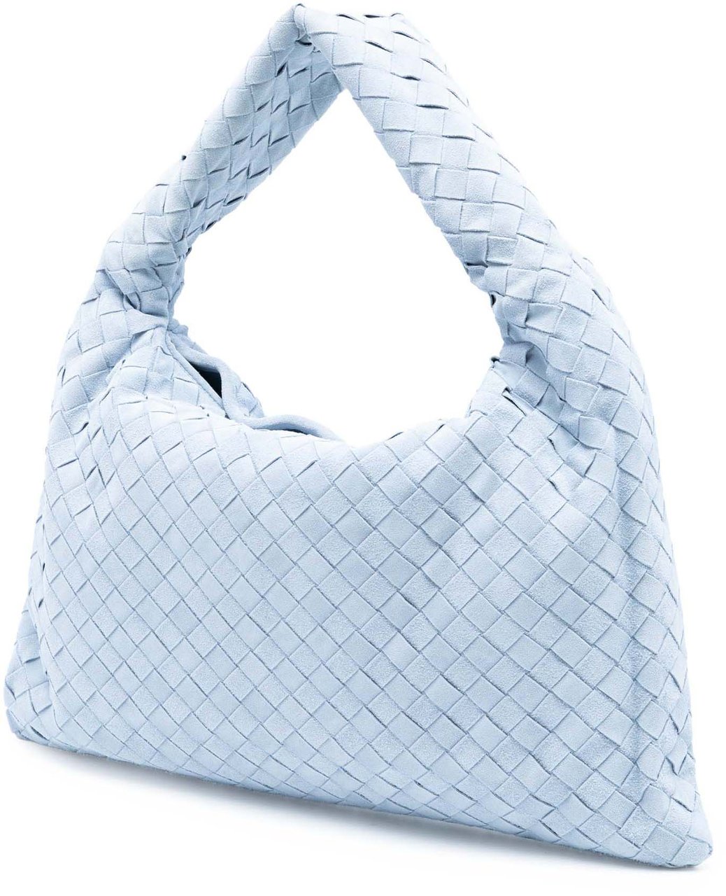Bottega Veneta Small Suede Intrecciato Hop Hobo Blauw