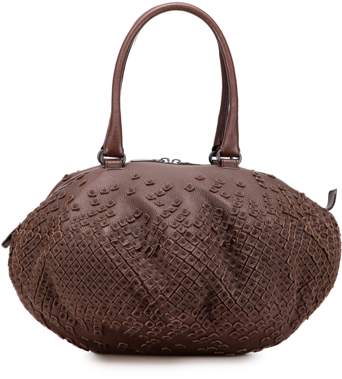 Bottega Veneta Cervo Patchwork Bowler Bag Bruin