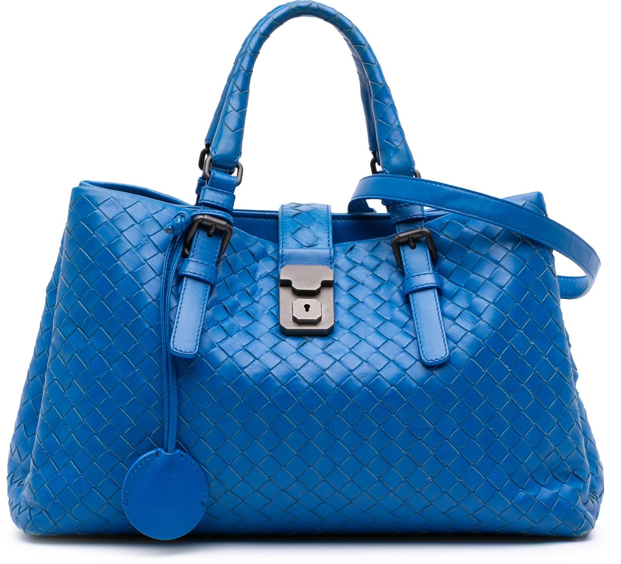 Bottega Veneta Small Nappa Intrecciato Roma Satchel Blauw