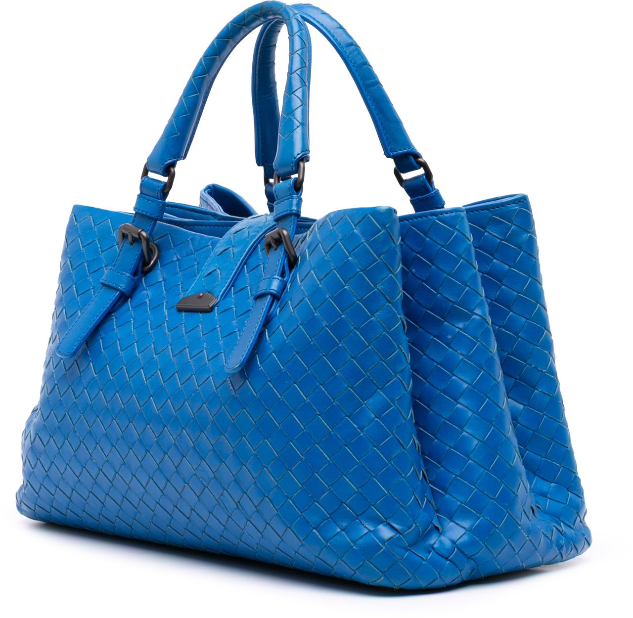 Bottega Veneta Small Nappa Intrecciato Roma Satchel Blauw