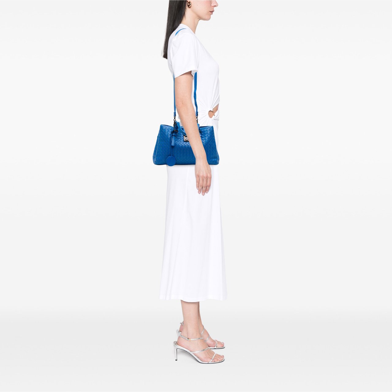 Bottega Veneta Small Nappa Intrecciato Roma Satchel Blauw