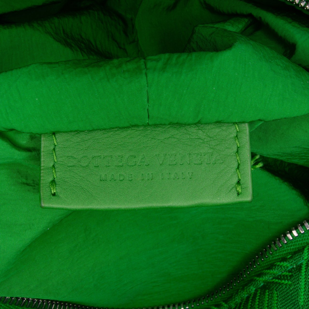 Bottega Veneta Mini Jacquard Intrecciato Double Knot Bag Groen