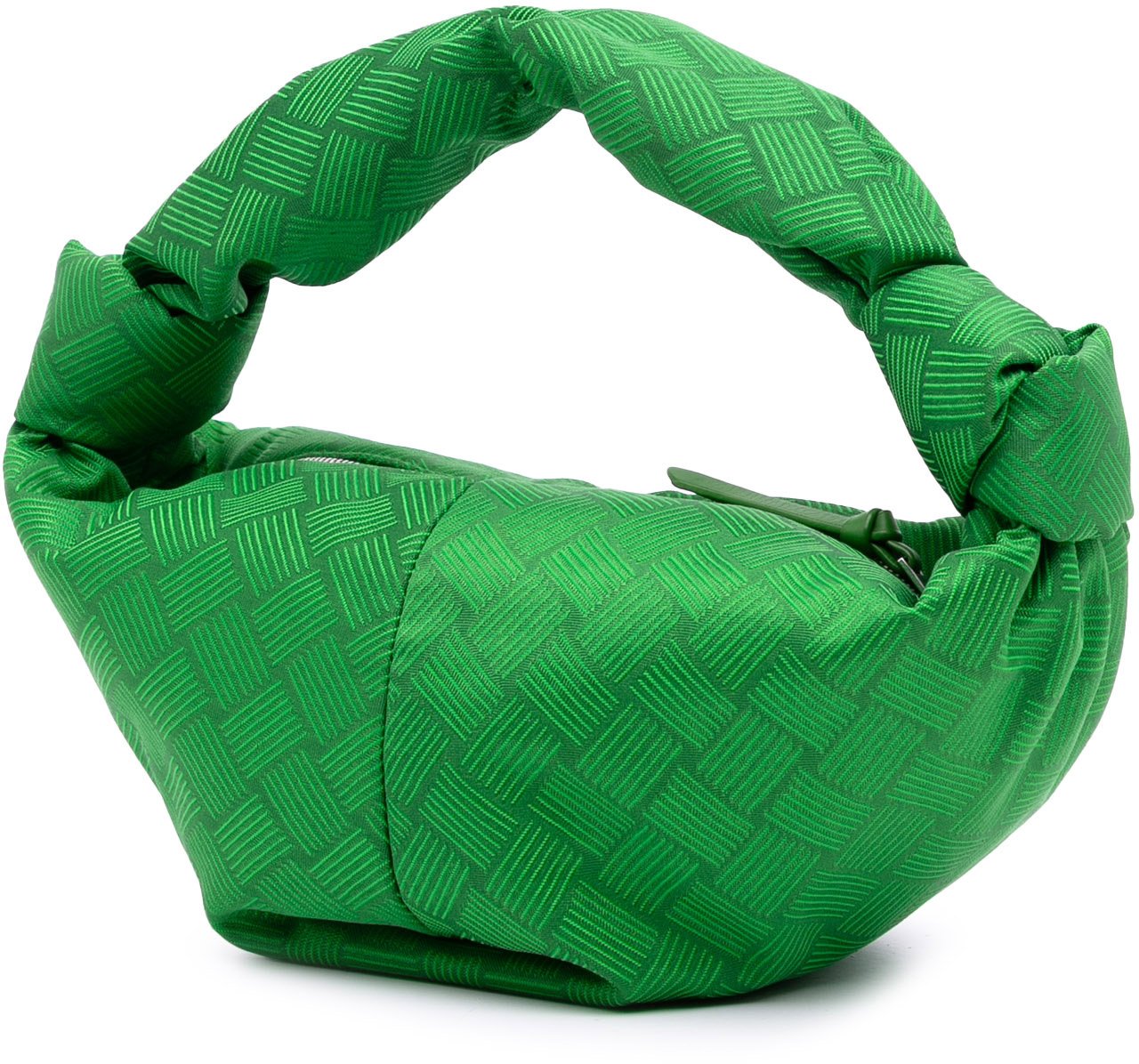 Bottega Veneta Mini Jacquard Intrecciato Double Knot Bag Groen